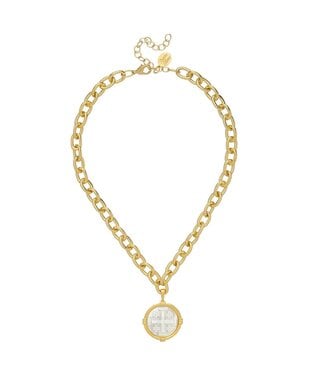 SUSAN SHAW Ida Jerusalem Cross Necklace