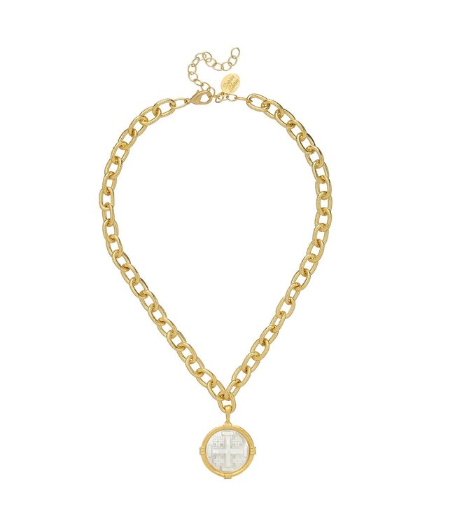 SUSAN SHAW Ida Jerusalem Cross Necklace