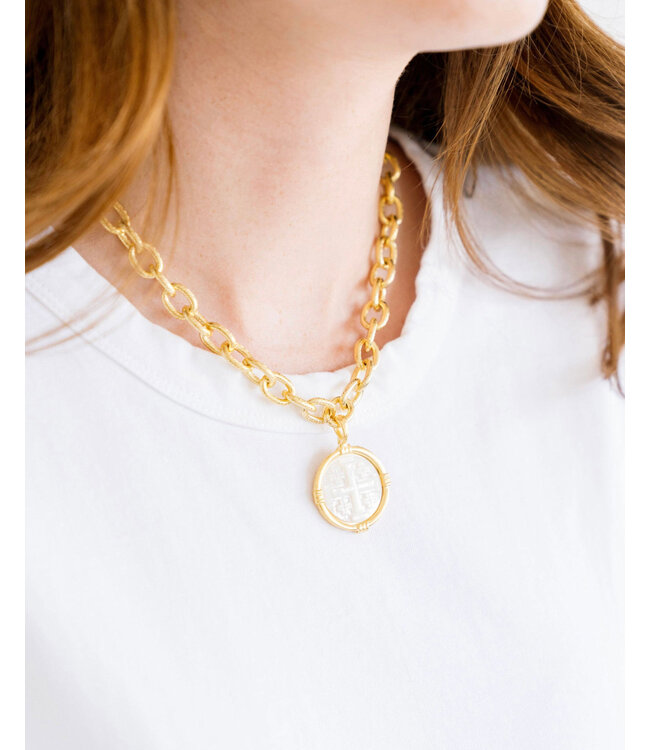 SUSAN SHAW Ida Jerusalem Cross Necklace