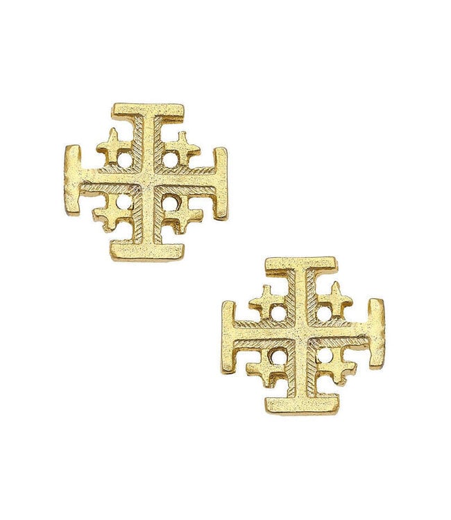 SUSAN SHAW Gold Multi Cross Stud Earring