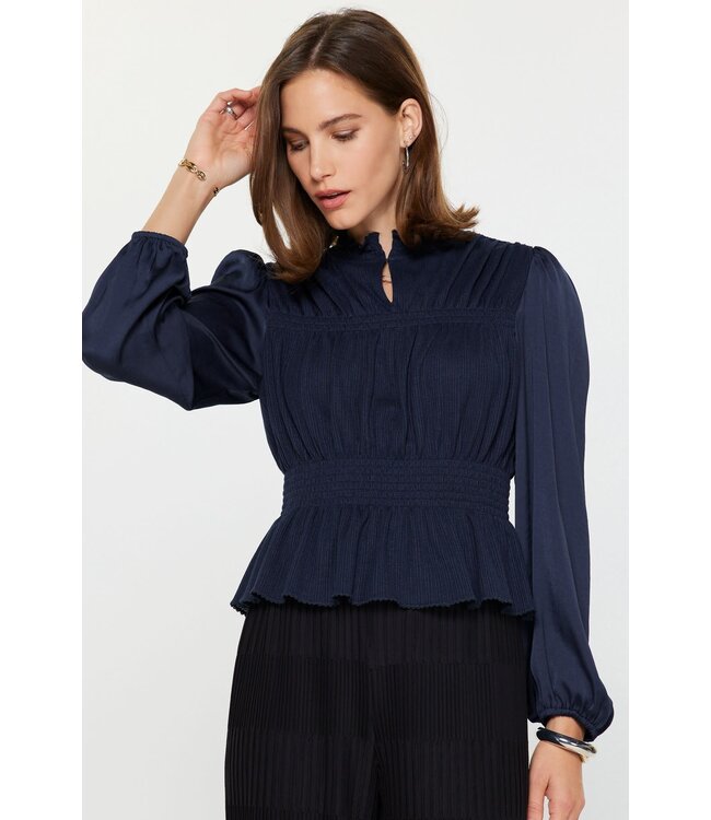 Arissa Long Sleeve Peplum Knit Top
