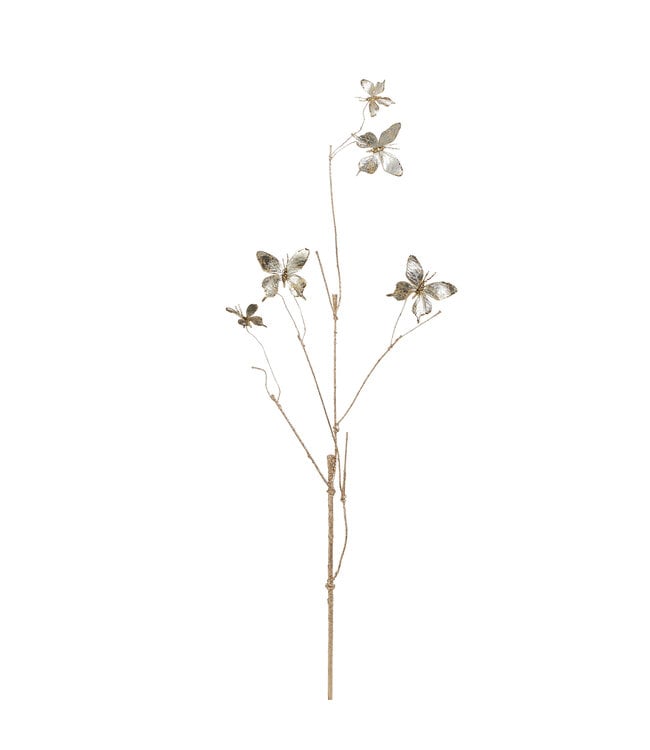 38" Champagne Butterfly Branch
