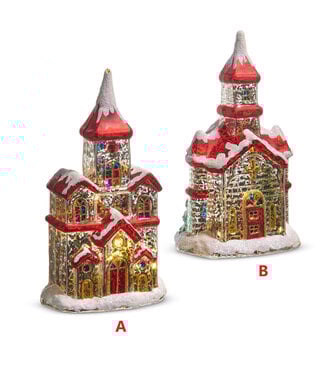 9" Lighted Vintage Church - Sold Individually