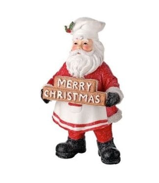 7.5" Resin "Merry Christmas" Chef Santa