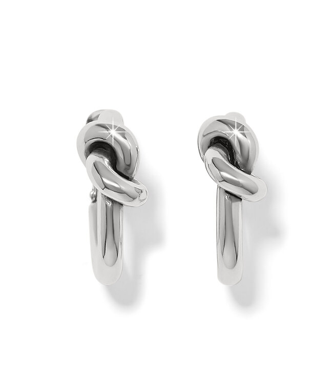 BRIGHTON Interlok Single Knot Silver Hoop Earrings