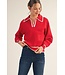Angel Line Edge Accent Polo Sweater Top