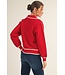 Angel Line Edge Accent Polo Sweater Top