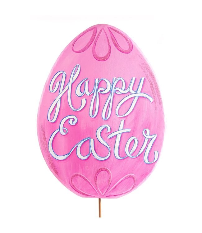 THE ROUND TOP COLLECTION Pink "Happy Easter" Egg