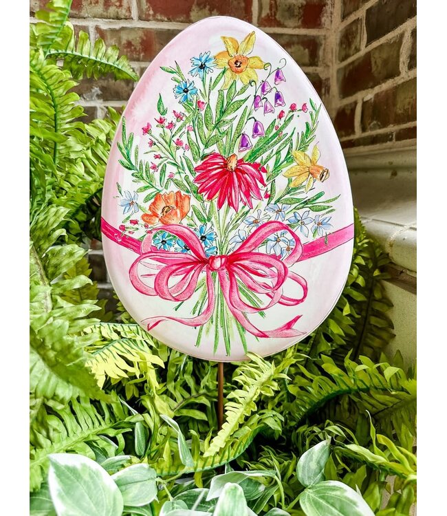 THE ROUND TOP COLLECTION Beck's Floral Easter Egg Stake