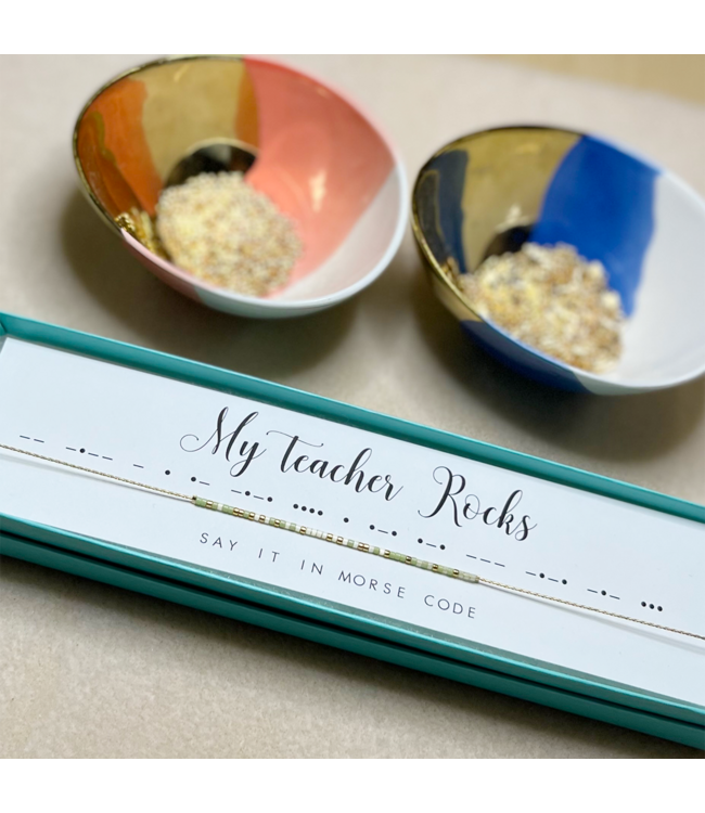 DOT & DASH My Teacher Rocks Necklace