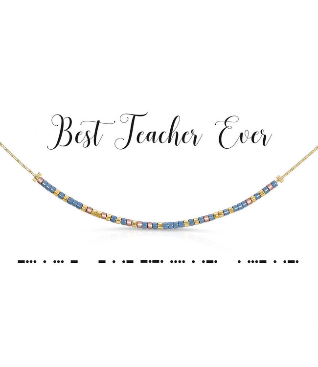 DOT & DASH Best Teacher Ever Necklace