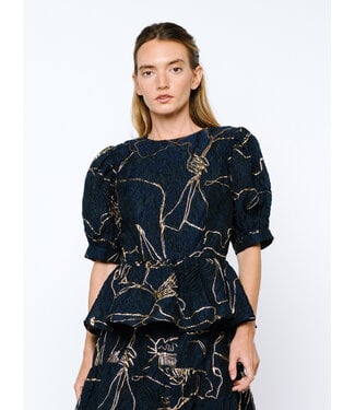 Tonje Jacquard Peplum Top