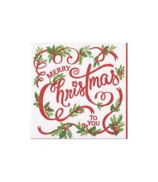 Merry Christmas to You Paper Cocktail Napkins