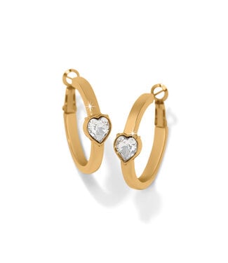 BRIGHTON Mystery of Love Gold Crystal Hoop Earrings