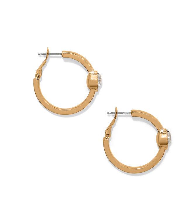 BRIGHTON Mystery of Love Gold Crystal Hoop Earrings