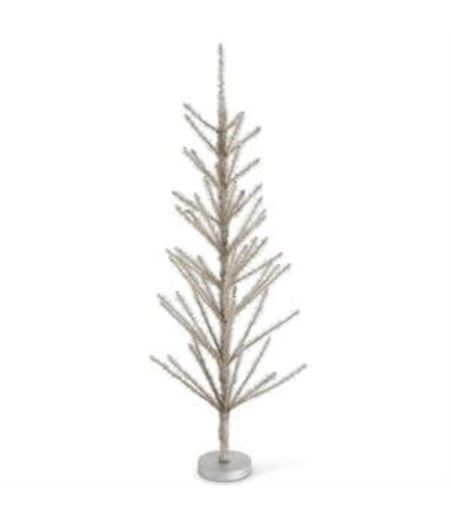 Pewter Tinsel Trees With Beaded Tips - Sold Individually