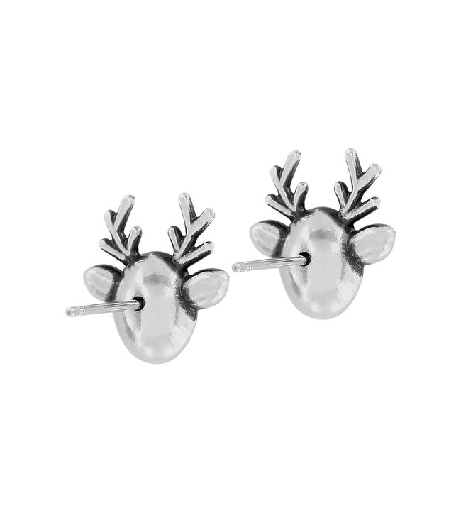 BRIGHTON Reindeer Glitz Mini Post Earrings - Silver/Red