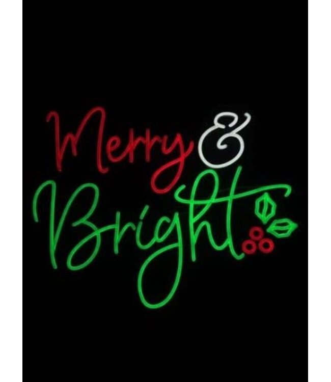 24" MERRY & BRIGHT LED Lighted Sign