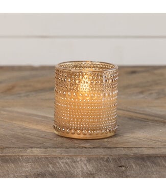 3.25" Champagne Dotted Glass 3D Flame Candle