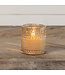3.25" Champagne Dotted Glass 3D Flame Candle