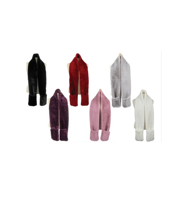 Scarf Fur Plush With Pockets