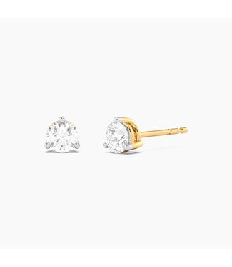 ELLA STEIN Lab-Grown 0.50 Ct Three Prong Stud Earrings