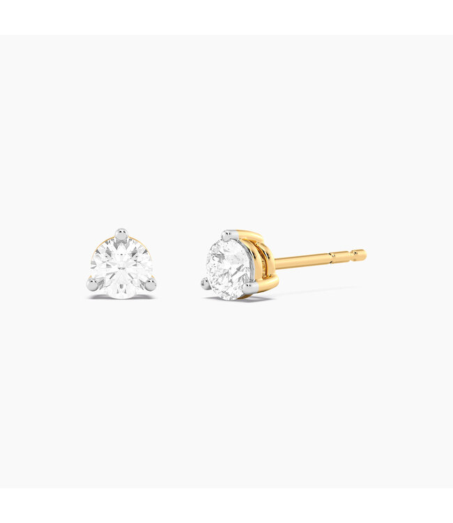 ELLA STEIN Lab-Grown 0.50 Ct Three Prong Stud Earrings