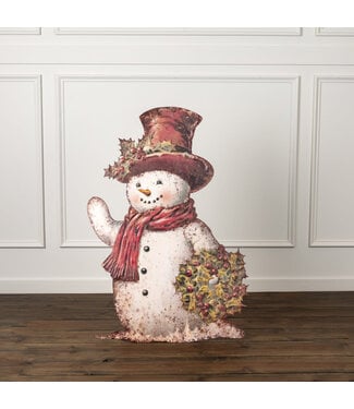 35.75" Snowman with Holly Metal Dummy Board