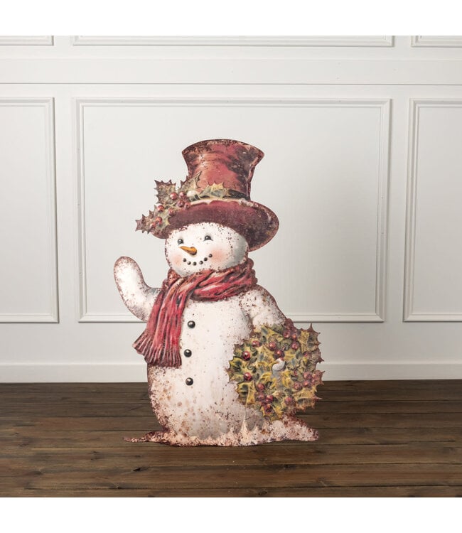 35.75" Snowman with Holly Metal Dummy Board