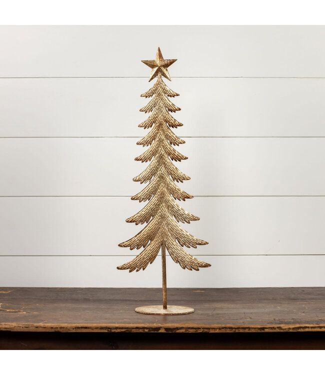 Gold Metal Tree with Star Topper