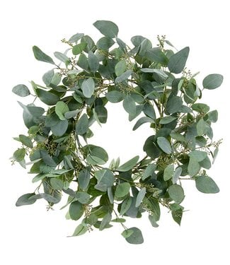 32" Eucalyptus Wreath Green Gray