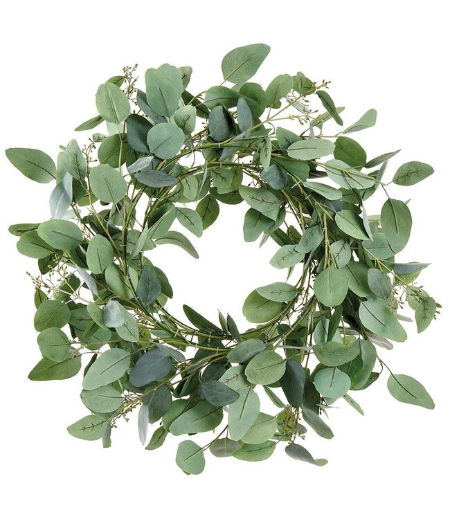 32" Eucalyptus Wreath Green Gray