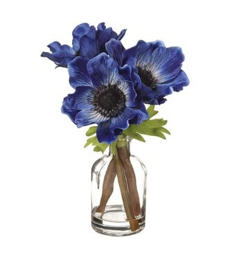 8.5" Anemone in Glass Vase