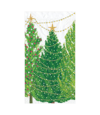 Christmas Trees With Lights - Guest Towel
