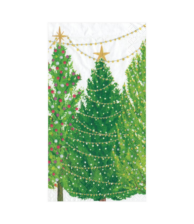 Christmas Trees With Lights - Guest Towel