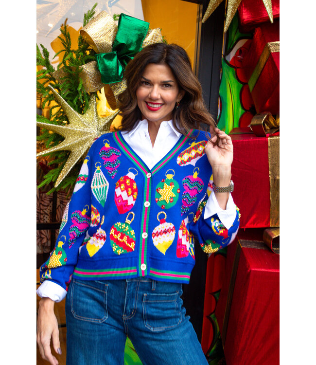 Queen of Sparkles Ivy Multi Jeweled Ornament Button up Cardigan