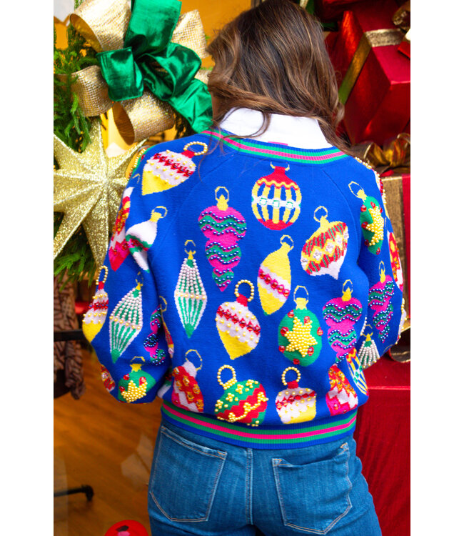 Queen of Sparkles Ivy Multi Jeweled Ornament Button up Cardigan