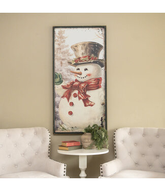 48" Snowman with Red Bow Print