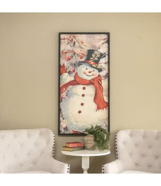 48" Snowman with Holly Hat Print