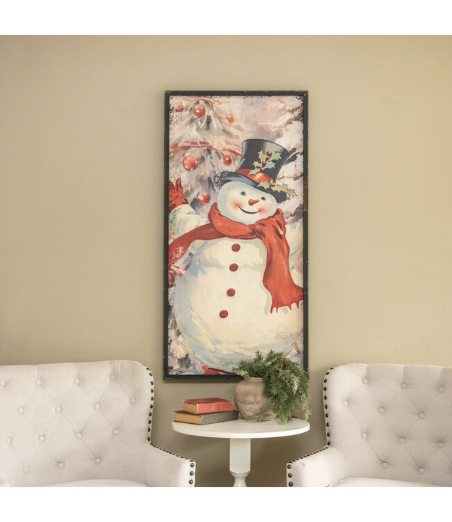 48" Snowman with Holly Hat Print