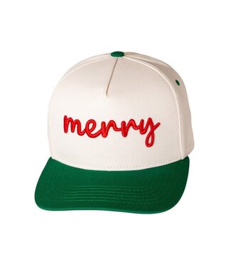 Merry Embroidered Canvas Snapback Baseball