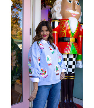 Queen of Sparkles Hannah Christmas Snow Globe Sweatshirt