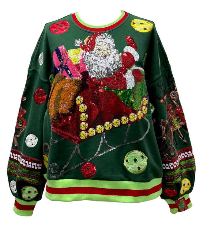 Zoey Vintage Jingle Bell Santa Sweatshirt