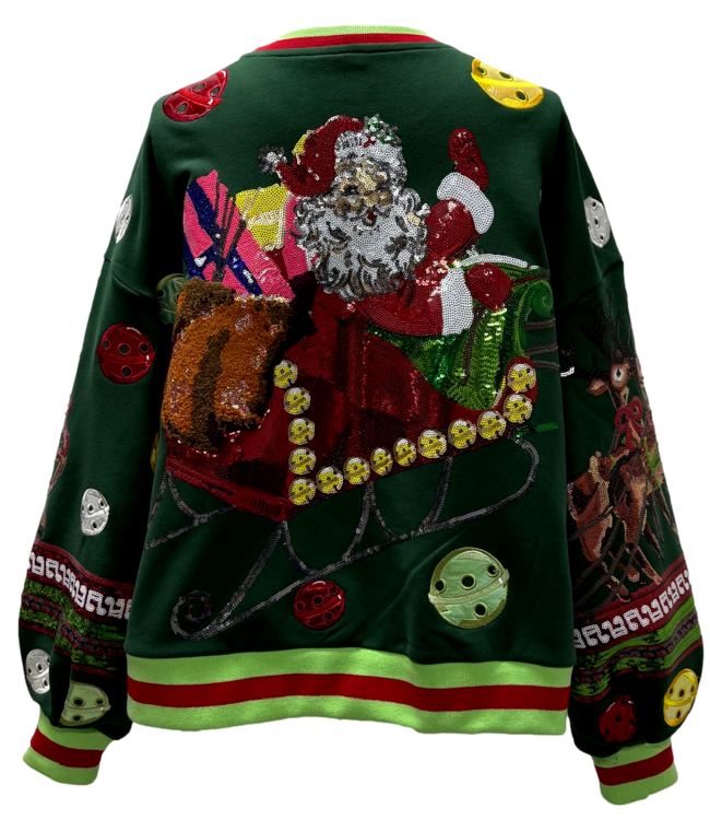Zoey Vintage Jingle Bell Santa Sweatshirt