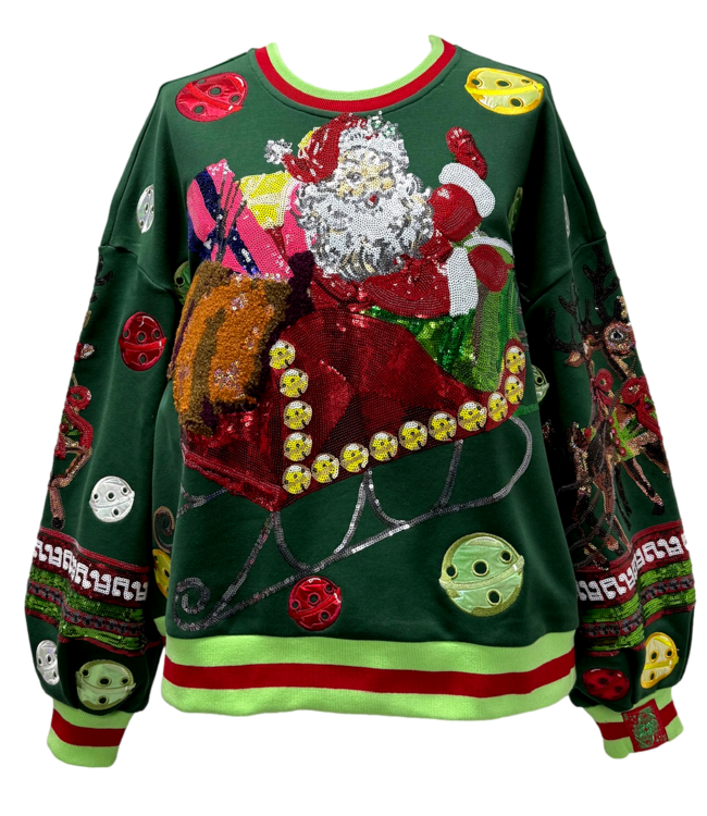 Zoey Vintage Jingle Bell Santa Sweatshirt