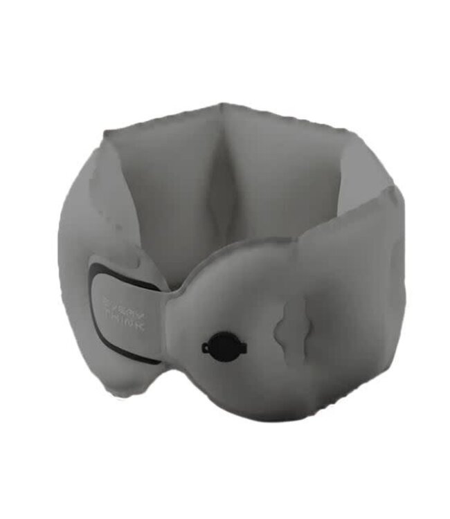 Inflating Neck Pillow with Case/Pump Dark Gray