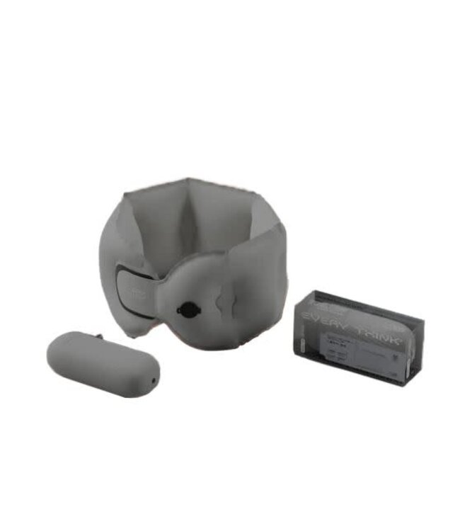 Inflating Neck Pillow with Case/Pump Dark Gray