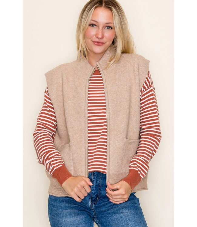 Emma Zip Up Sweater Vest