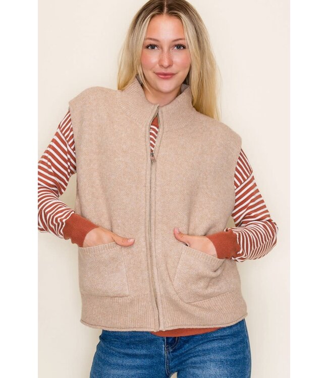 Emma Zip Up Sweater Vest