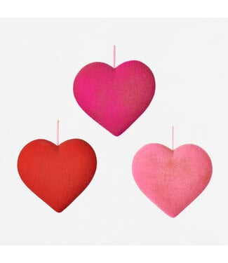 Flocked Heart - Sold Individually